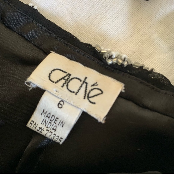 SOLD Stunning Vintage Y2K Asymmetrical Beaded Dress Cache Sz 6 - Picture 13 of 16